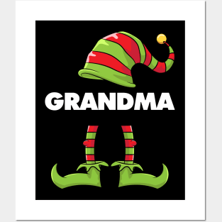 Grandma Elf Funny Matching Christmas Costume Family Posters and Art